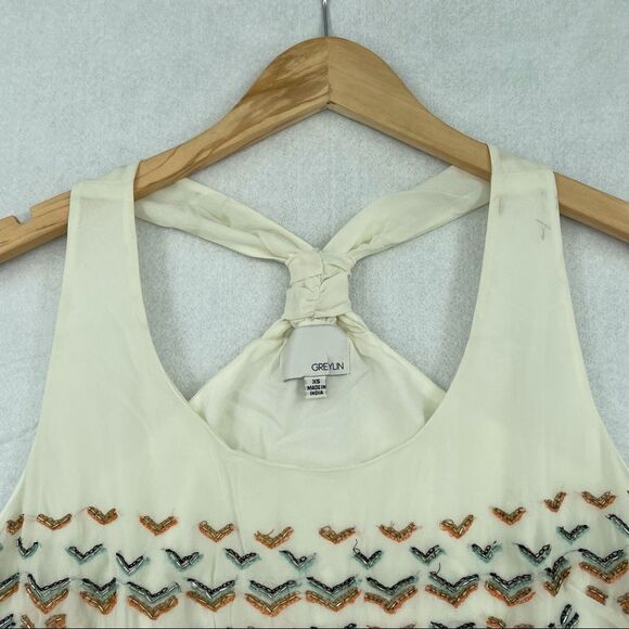 -Greylin Women's Chevron Beaded Tank Top NWOT - Picture 2 of 9